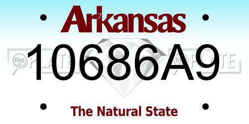 10686A9 Arkansas License Plate