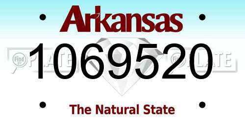 1069520 Arkansas License Plate