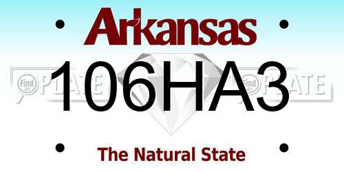 106HA3 Arkansas License Plate