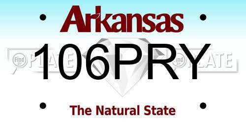 106PRY Arkansas License Plate