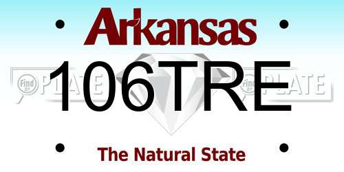 106TRE Arkansas License Plate