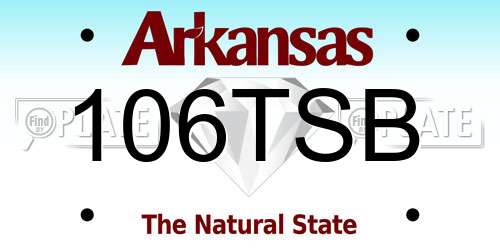 106TSB Arkansas License Plate