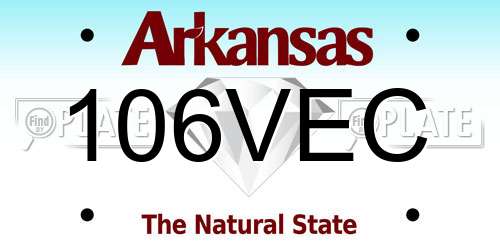 106VEC Arkansas License Plate
