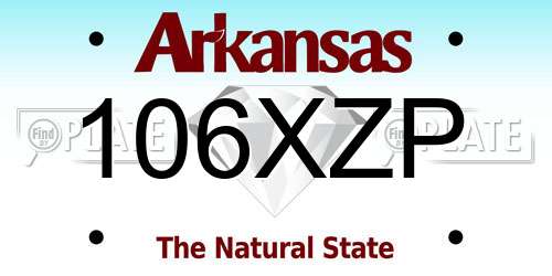 106XZP Arkansas License Plate