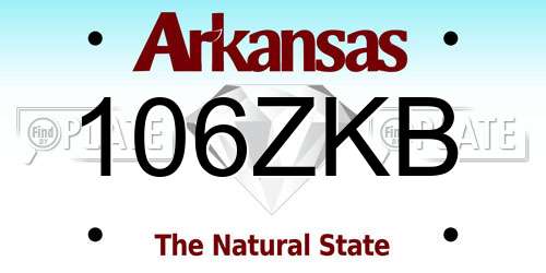 106ZKB Arkansas License Plate