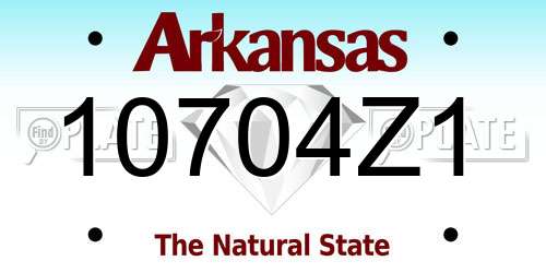 10704Z1 Arkansas License Plate