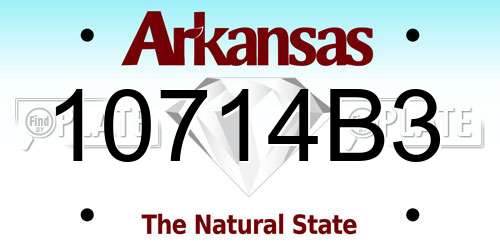 10714B3 Arkansas License Plate