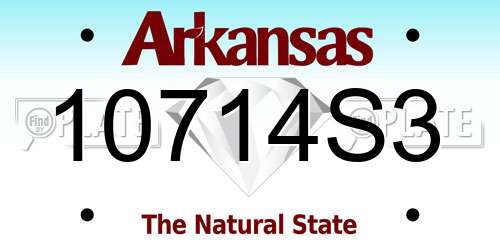 10714S3 Arkansas License Plate