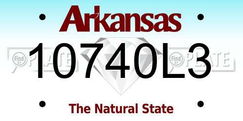 10740L3 Arkansas License Plate