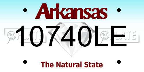 10740LE Arkansas License Plate