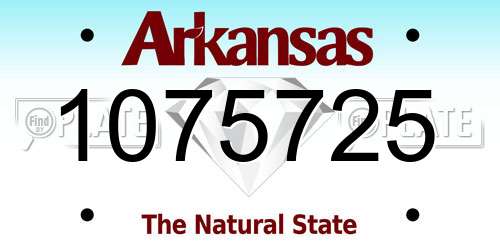 1075725 Arkansas License Plate