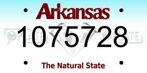1075728 Arkansas License Plate