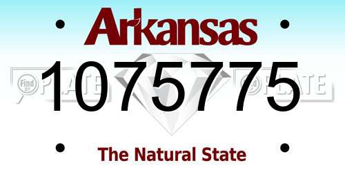 1075775 Arkansas License Plate