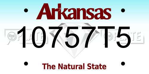 10757T5 Arkansas License Plate