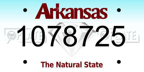 1078725 Arkansas License Plate