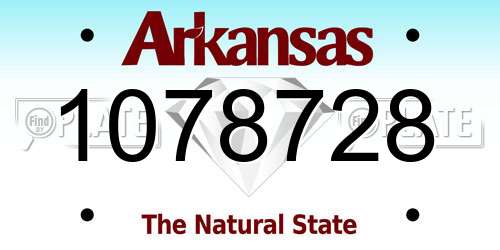 1078728 Arkansas License Plate