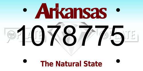 1078775 Arkansas License Plate