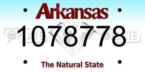 1078778 Arkansas License Plate