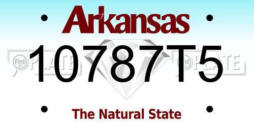 10787T5 Arkansas License Plate