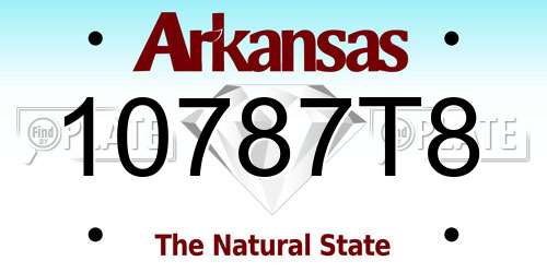 10787T8 Arkansas License Plate
