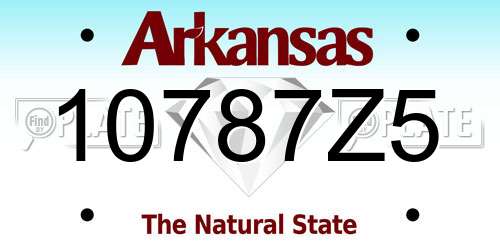 10787Z5 Arkansas License Plate