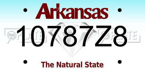 10787Z8 Arkansas License Plate