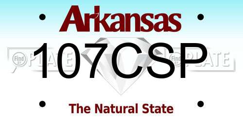 107CSP Arkansas License Plate
