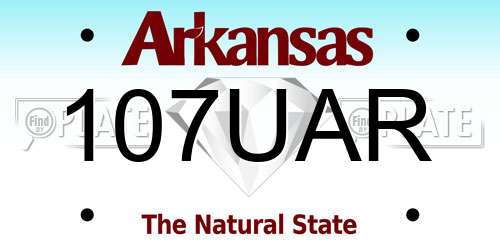 107UAR Arkansas License Plate