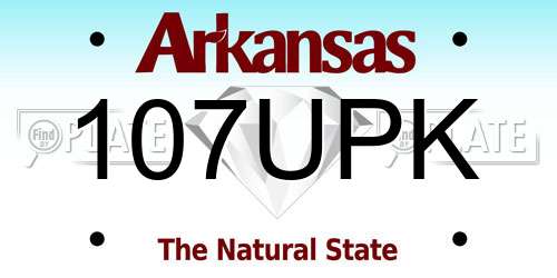 107UPK Arkansas License Plate
