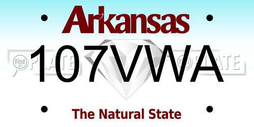 107VWA Arkansas License Plate
