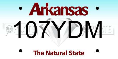 107YDM Arkansas License Plate