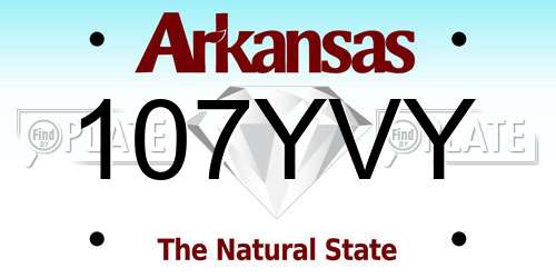 107YVY Arkansas License Plate