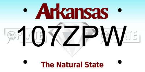 107ZPW Arkansas License Plate