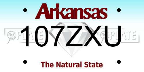 107ZXU Arkansas License Plate