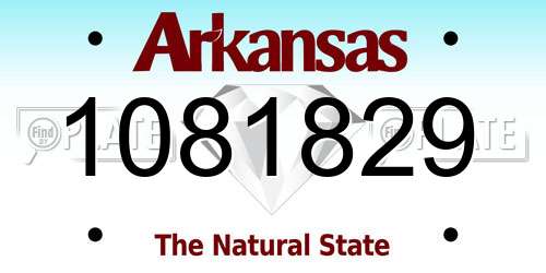 1081829 Arkansas License Plate