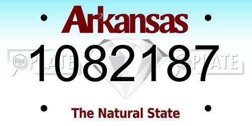 1082187 Arkansas License Plate