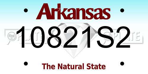 10821S2 Arkansas License Plate