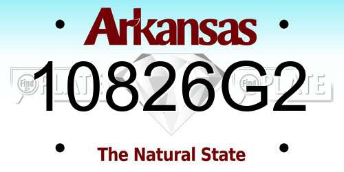 10826G2 Arkansas License Plate