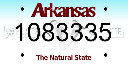 1083335 Arkansas License Plate