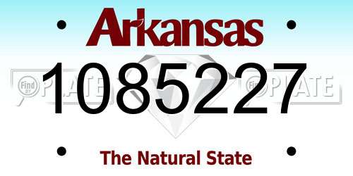 1085227 Arkansas License Plate