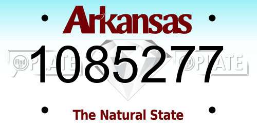 1085277 Arkansas License Plate