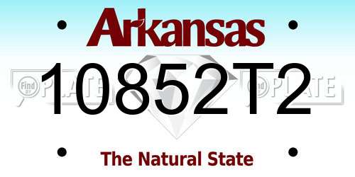 10852T2 Arkansas License Plate