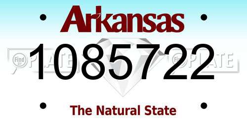 1085722 Arkansas License Plate