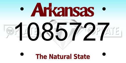 1085727 Arkansas License Plate