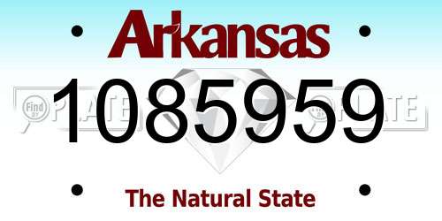1085959 Arkansas License Plate