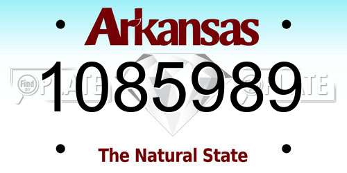 1085989 Arkansas License Plate