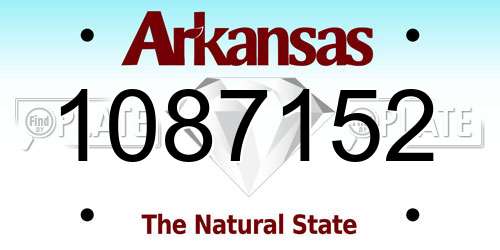 1087152 Arkansas License Plate
