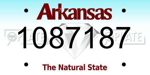1087187 Arkansas License Plate