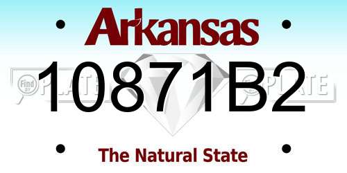 10871B2 Arkansas License Plate