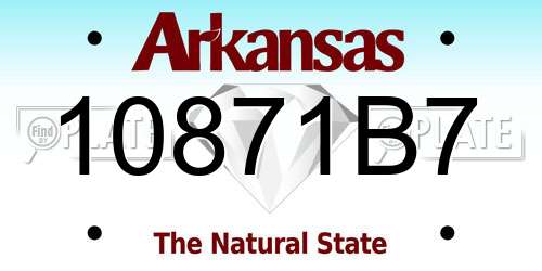 10871B7 Arkansas License Plate